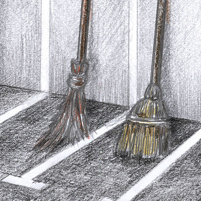 Illustartion Bleistiftzeichnung Frauenparkplatz