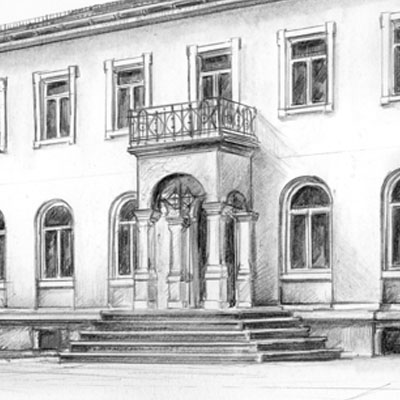 Zeichnung GAsthof Mokritz Dresden