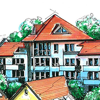Architekturzeichnung nach Grundrissplänen
