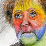 Portraitzeichnung Merkel