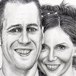Portraitzeichnung Nadine und Jens Krech